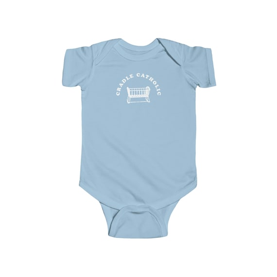 Cradle Catholic Christian Baby Shower Bodysuit Cradle Catholic Christian Baby Shower Bodysuit