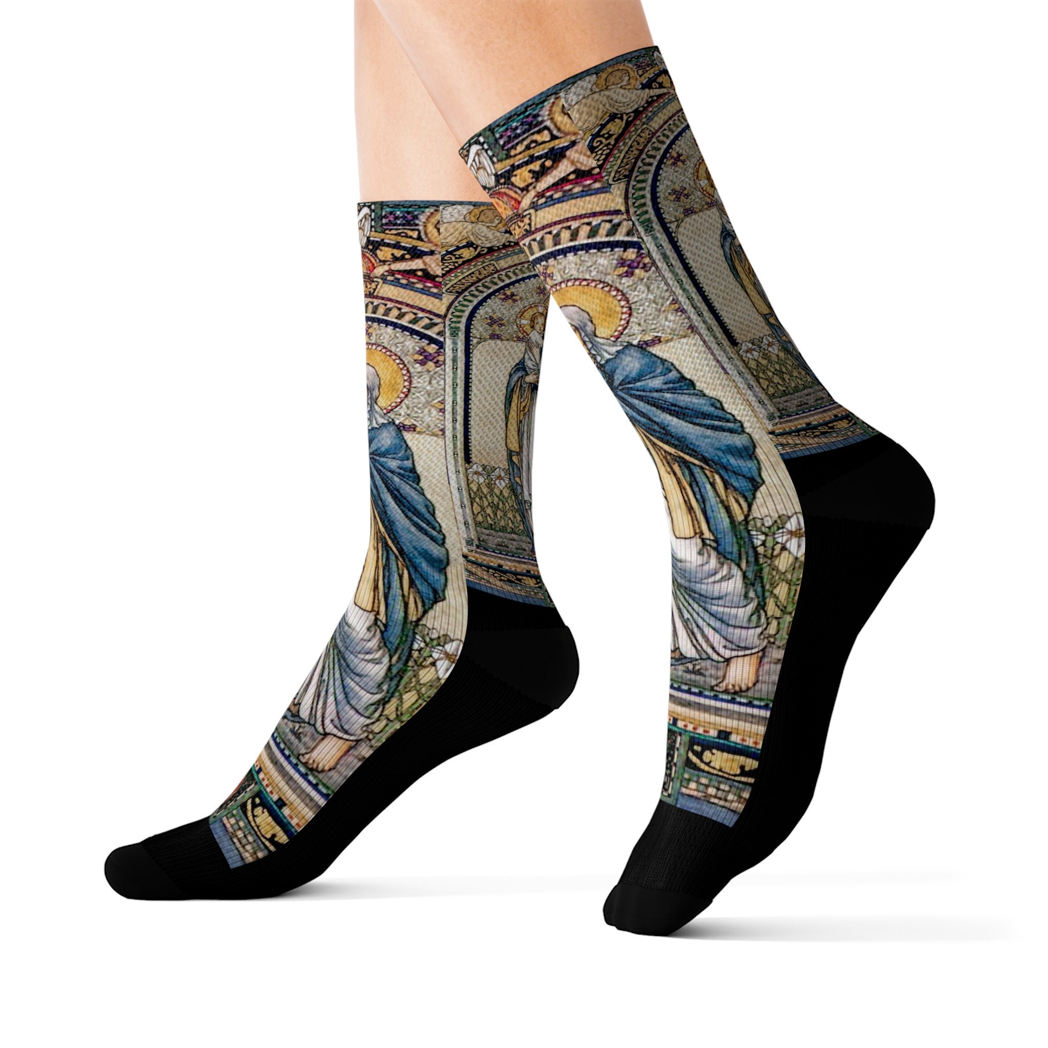 Madonna and Child Socks, Catholic, Deacon, Priest Gift, Traditional ...