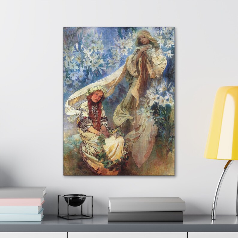 Madonna of the Lilies Canvas Gallery Wraps, Catholic Gift, Alphonse ...
