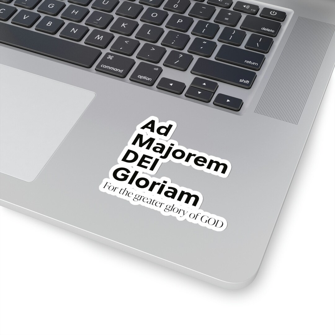 AMDG Ad Majorem Dei Gloriam - Big Jesuit Cross Gift Decorations - 4x3 Vinyl Stickers, Laptop Decal, Water Bottle Sticker (Set Of 3