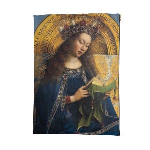 Jungfrau Maria, Rosenkranzkapelle, Schleierbeutel, Geschenk, Ghenter Altar, Jan van Eyck, Madonna, christlich, katholisch, ästhetisch, mittelalterliche Kunst