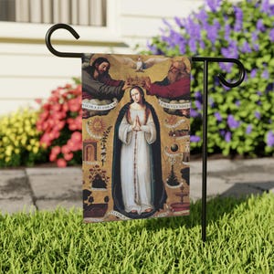 The Immaculate Conception Garden & House Flag, Joan de Joanes, Spanish Fine Art, Catholic Gift, Christian Madonna Decor