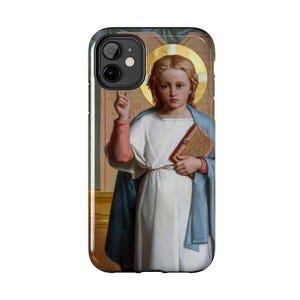 Stoere telefoonhoesjes Christuskind, Gabriel Tyr, Franse beeldende kunst, christelijk, katholiek, cadeau, esthetiek, iphone, kind Jezus, cadeau priester
