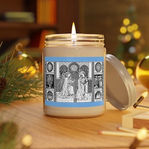 The Annunciation, Virgin Mary, Saint Gabriel the Archangel Scented Candles, 9oz, Traditional Latin Catholic, Priest, Deacon, Ordination Gift