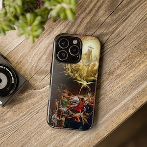 Triomf van het christendom telefoonhoesje, iPhone, Google Pixel, Samsung Galaxy, katholiek geschenk, priester, diaken, esthetiek, Jezus, Gustave Dore