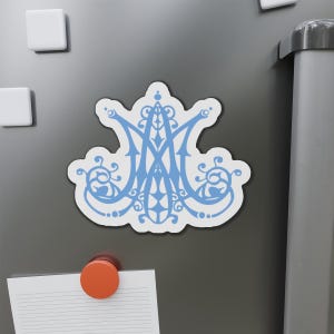 Auspice Maria Logo Die-Cut Magnet, Catholic Gift, Religious, Confirmation, Ordination, Priest Gift, Mary Logo, Ave Maria, Symbol, Monogram