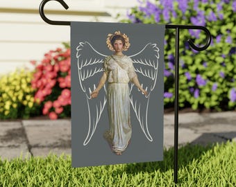 Winged Figure Garden & House Flag, Thayer, Angel, American Fine Art, Catholic Gift, Christian Beauty Decor