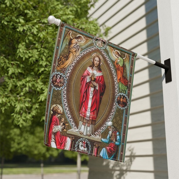 Christ as the High Priest Garden & House Flag, Catholic Gift