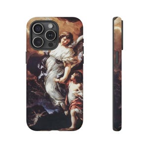 Beschermengel telefoonhoesje, iPhone, Google Pixel, Samsung Galaxy, katholiek, priester, diaken, cadeau, esthetiek, Pietro da Cortona, Italiaanse kunst