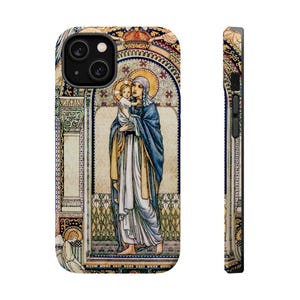 Madonna mit Kind MagSafe Tough Handyhülle, iPhone, Katholisches Geschenk, Priester, Diakon, Ästhetik, Jugendstil, Jungfrau Maria, Jesus