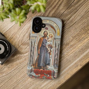 Sint-Jozefbeschermer van de kerk Telefoonhoesje, iPhone, Google Pixel, Samsung Galaxy, katholiek, priester, diaken, vader, cadeau, esthetiek