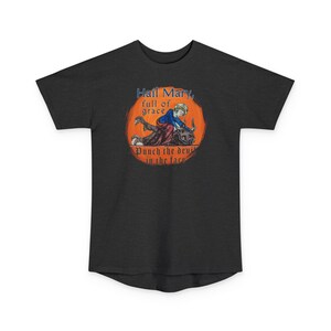Hail Mary Full of Grace Punch the Devil in the face Tall length Tee Shirt, Casual Wear, Fathers Day, Priest, Deacon, Catholic, Funny, Comedy image 9