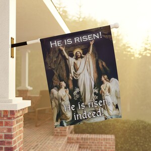 Resurrection Garden & House Flag, Catholic Gift, Easter, Jesus, Deacon ...