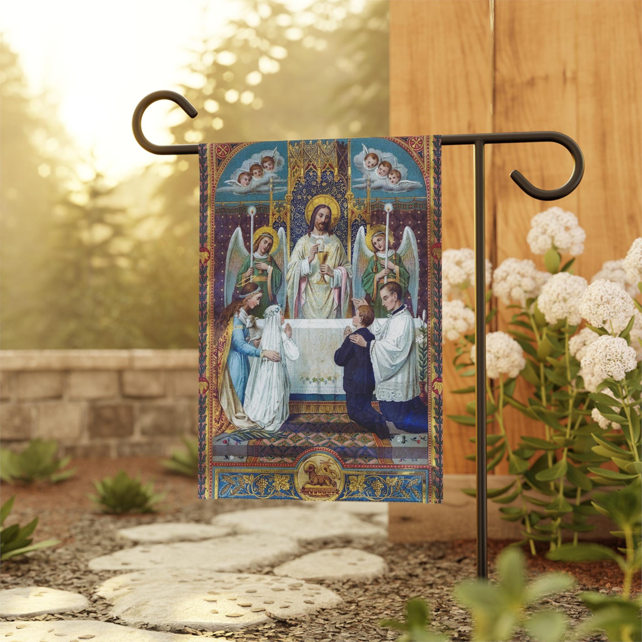 First Communion Garden & House Flag, Catholic, Gift, Jesus, Angels ...