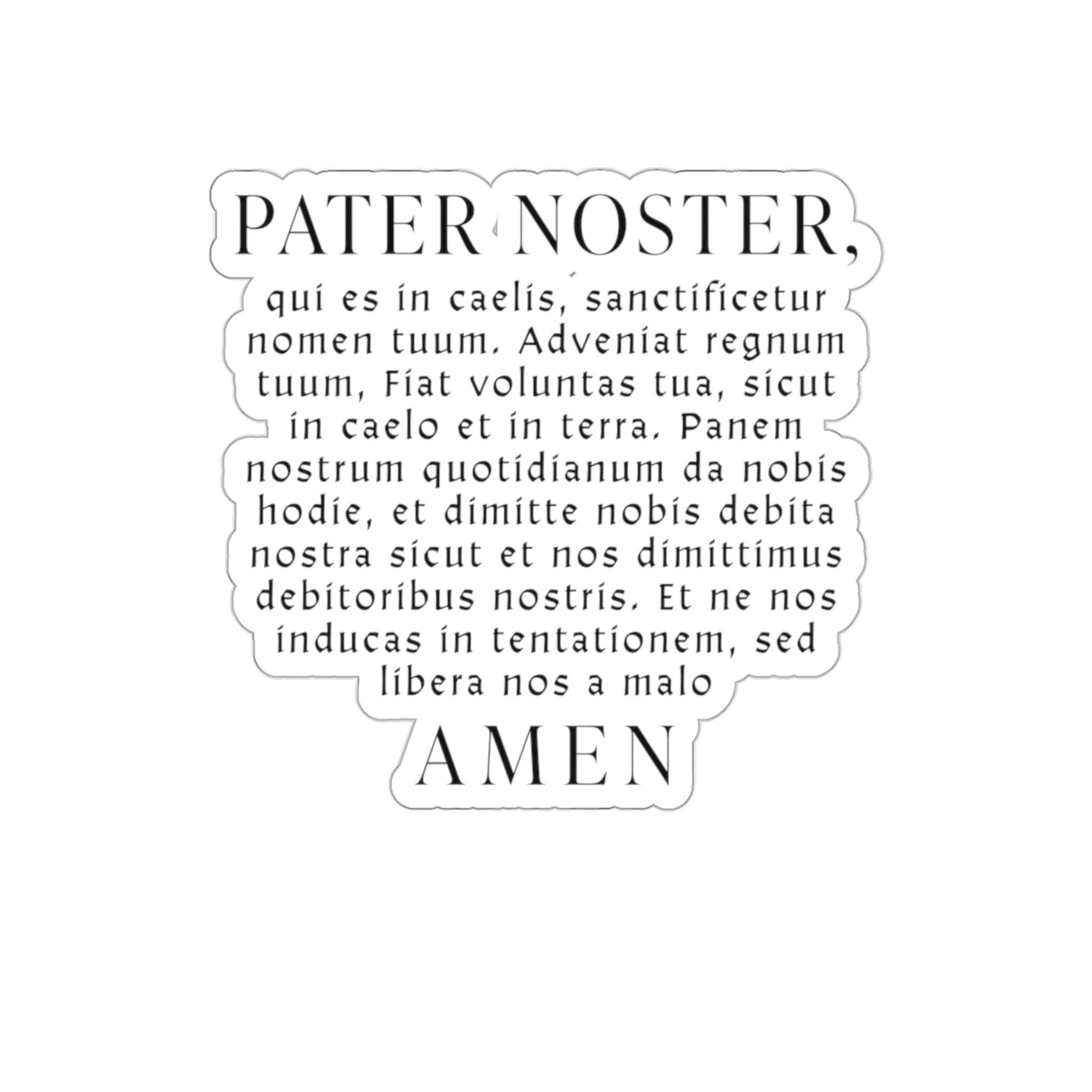 Pater Noster Kiss-cut Sticker Latin Lords Prayer Our - Etsy