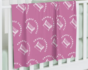 Cradle Catholic Baby Swaddle Blanket, Baby Shower Gift, Baptism, Christening, Christian, Catholic, Baby Girl, Traditional, Funny
