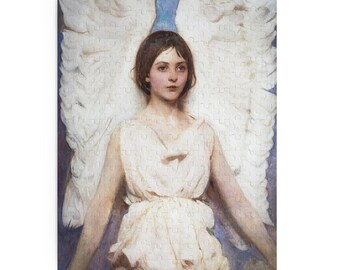Angel Puzzle (120, 252, 500-Piece), Abbott Handerson Thayer, Feather Wings, American Fine Art, Painting, Christian, Catholic Gift, Aesthetic