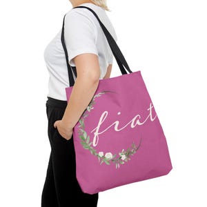 Fatima Tragetasche, Katholisches Geschenk, Traditionell, Rosen, Jungfrau Maria, Latein, Lass es machen, Konfirmationsgeschenk, Lukas 1:38, Bibelvers
