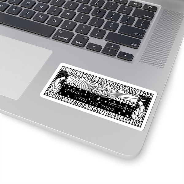 Liturgie van de getijden kiss-cut sticker, goddelijk kantoor, Latijn, traditioneel katholiek lijntekeningen, cadeau priesterwijding