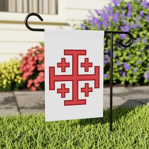 Jerusalem Cross Garden & House Flag, Knights Templar, Orthodox, Catholic Gift, Christian Religious Decor