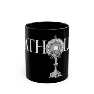 Catholic Monstrance Ceramic Mug, Latin, Jesus, Eucharist, Catholic, Deacon, Priest, Ordination, Gift, Confirmation, Coffee, Tea, Cocoa
