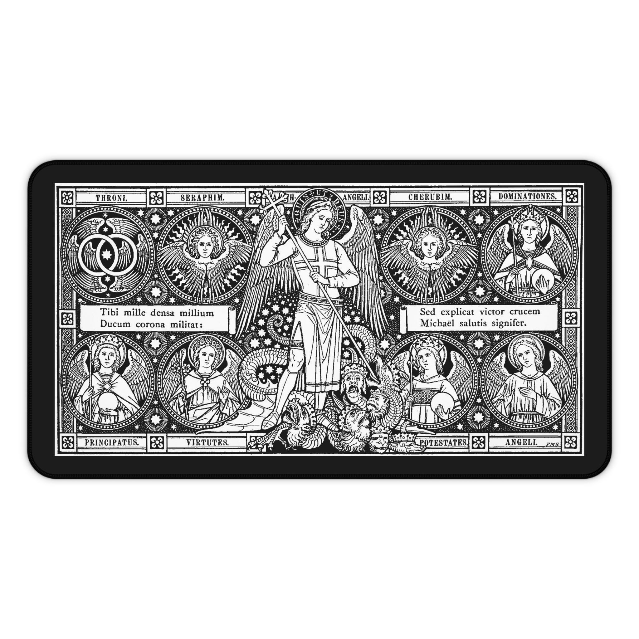 Mat Angels Nine Choirs of Angels Desk Mat, Catholic, Gift, Aesthetic, Patron Saint ...