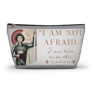 St Joan of Arc Chapel Veil bag - I am not afraid, I was born for this, Catholic Gift, Traditional, Quote, Patron Saint, France, Confirmation