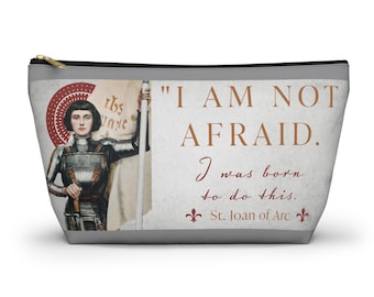St Joan of Arc Chapel Veil bag - I am not afraid, I was born for this, Catholic Gift, Traditional, Quote, Patron Saint, France, Confirmation