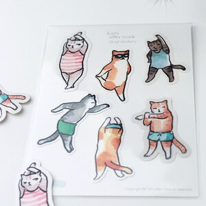 Vinyl Stickers: Swimming Cats