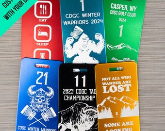 Custom Anodized Aluminum Disc Golf Bag Tags: Heavy Duty Tags