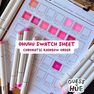 Ohuhu Honolulu 320, nuancier de marqueurs | Codes de couleur (PDF imprimable)