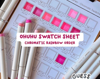 Ohuhu Honolulu 320 Marker Swatch Chart | Color Codes (Printable PDF)