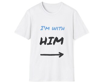 Patriotic Love Tee, I&#39;m With Him T-Shirt, 4th of July Outfit, Cute Couple Shirt, Valentine&#39;s Day Gift