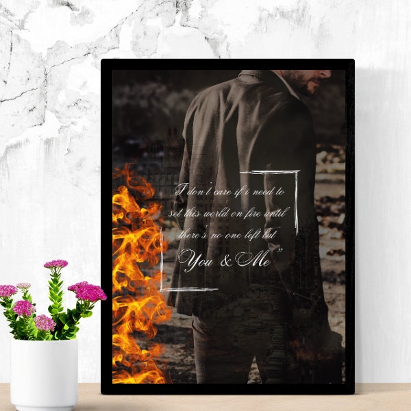 A4 Haunting Adeline, Zade Meadows with Quote I don't care if i need to set this world on fire, Printable Digital Fan Artwork, PNG, PDF