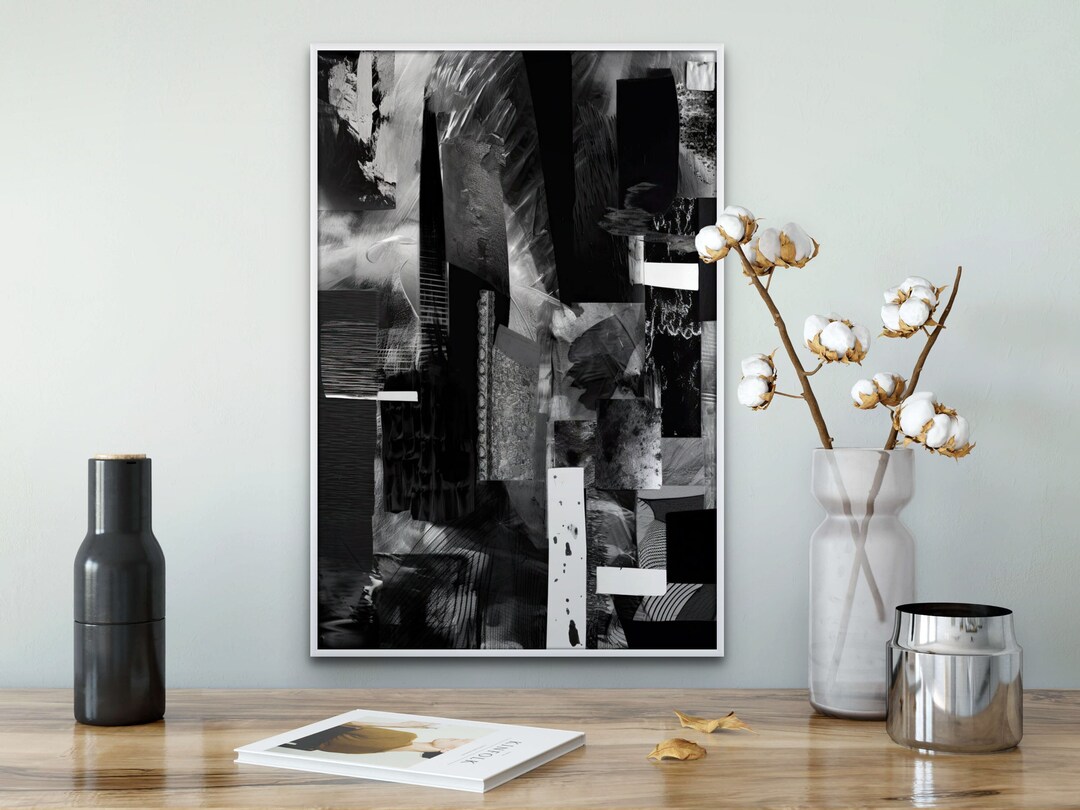 Black and White Abstract Nature Wall Art Minimalist Nature Art Print