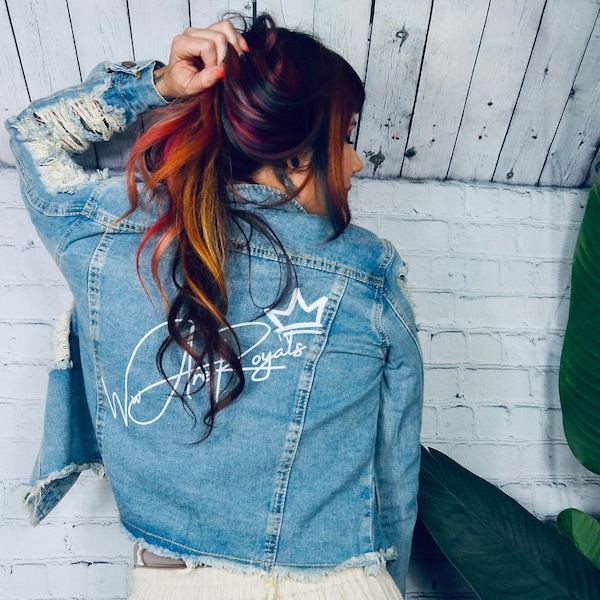 We Are Royals- Distressed Cropped Denim Jacket