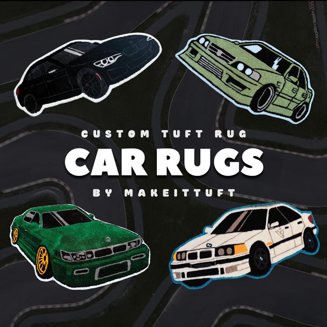 Unique Car Rug Custom Car Rug | Race Car Rug | Personalized Gift for Him | Tufted Rug ...