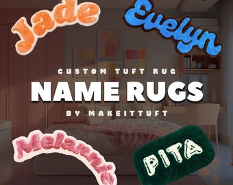 Custom Name Rug – Personalized Tufted Name Rug | Handmade Custom Rug Decor | Gift for Girlfriend, Bedroom & Home Decor