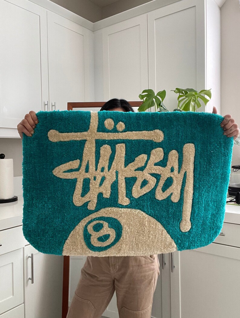 Stusy Rug Hypebeast Decor Eight Ball Rug Tuft Rug Custom Etsy