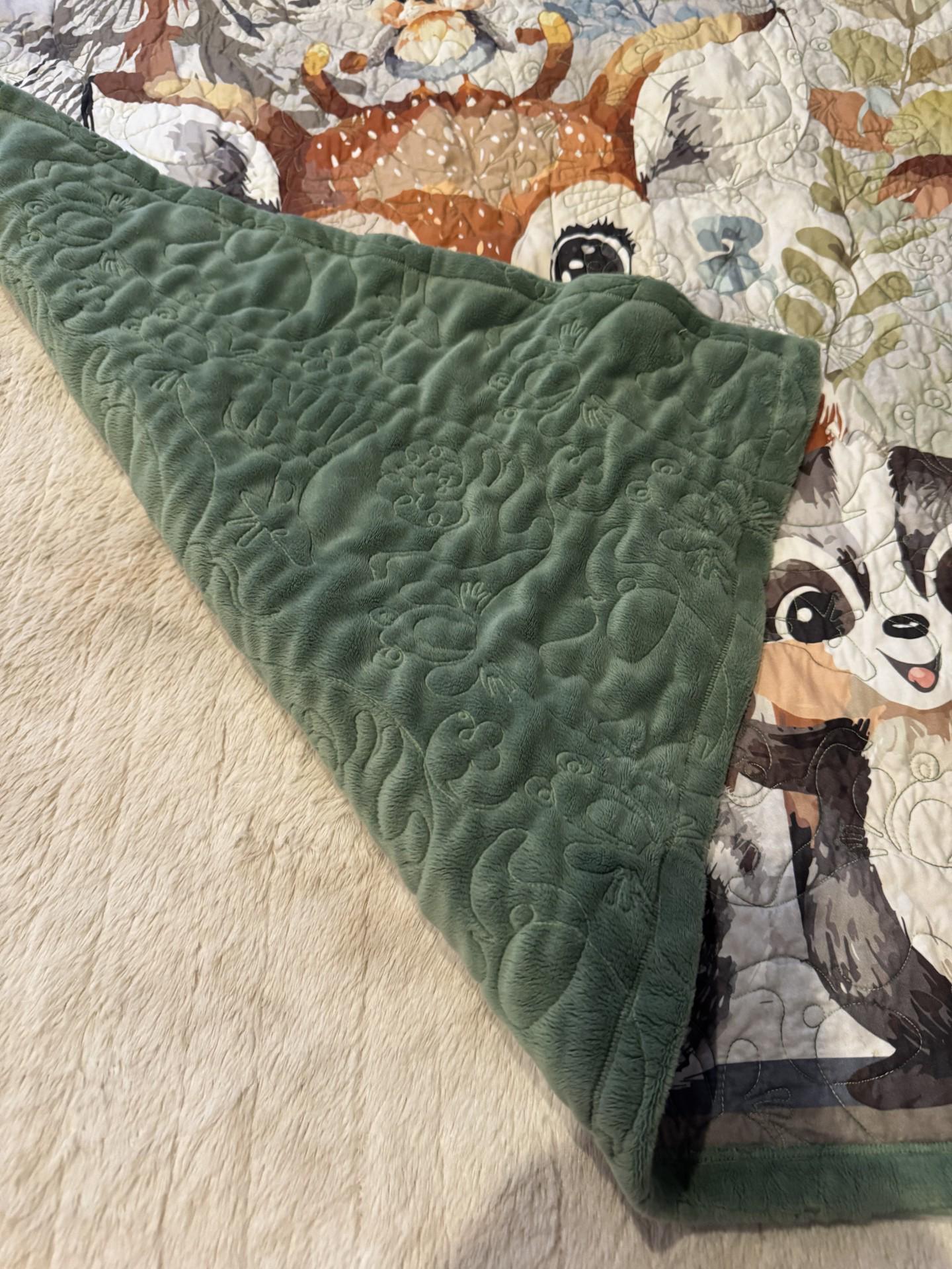 Handmade Safari Baby Quilt | Jungle Animals With Soft Minky Back - Etsy