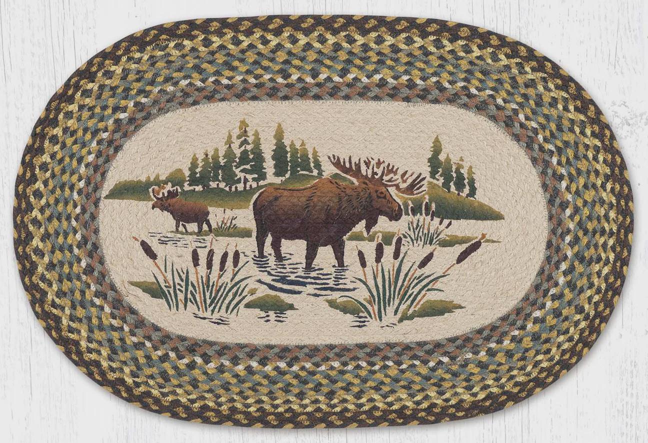 Real Moose Rug Moose Wading Braided Rug 20