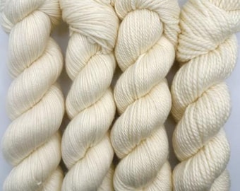 Ecru Undyed – Natural Undyed Yarn | Timeless Warm Neutral | Raw Silk & Linen Glow | Arcane Fibre Works