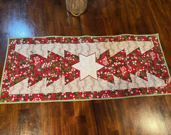 Chemin de table de Noël matelassé – Décoration de table de ferme étoile des Fêtes