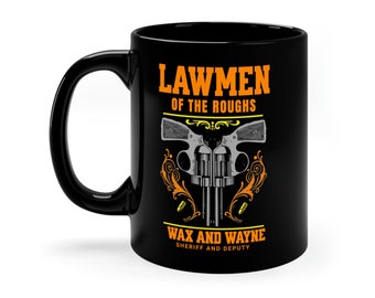 Wax and Wayne Sheriff and Deputy Mistborn Cosmere 11oz Black Mug