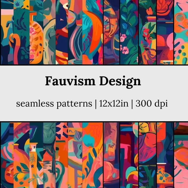 SEAMLESS Patterns - Fauvism Design - household items - Digital Paper - 12 Designs - JPG format - 12x12in - 300 dpi - Instant Download.