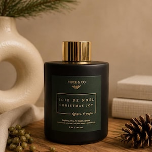 Christmas Joy Reed Diffuser | Pine, Fir Needle & Spruce | Luxury Holiday Home Fragrance | Christmas Gift