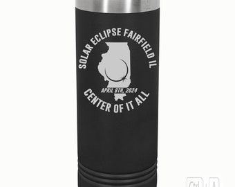 Vaso Eclipse de 22 oz: las opciones de color son negro o rojo. Eclipse solar de 2024.
