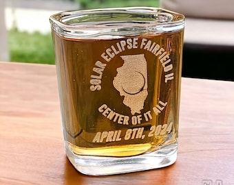 Vaso de chupito Eclipse Solar 2024. Una pieza de coleccionista. Colecciones de vasos de chupito. Eclipse solar total 2024