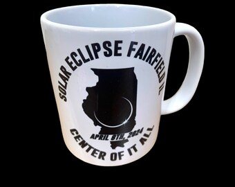 Taza de café Eclipse solar 2024. Taza de café El centro de todo. Taza de coleccionistas. Coleccionistas de tazas. Colectores de eclipses solares totales.