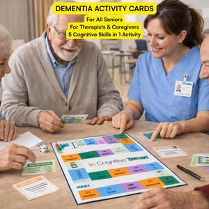Cognitive Therapy Board Game for Seniors, Dementia Board Game, OT Printable Tool, Memory & Speech Stimulation, Elderly Group Therapy PDF